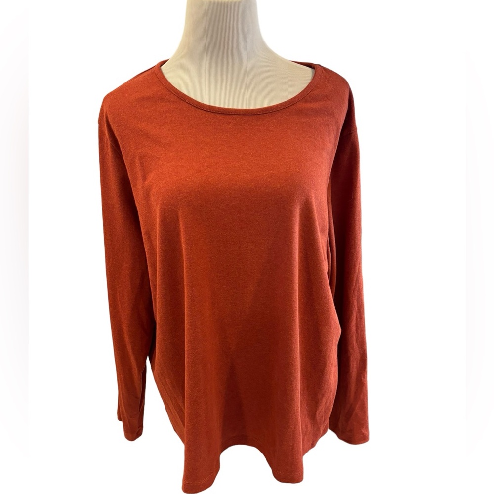 Croft & Barrow Women’s‎ Rust Long Sleeve Pima Cotton Top Size 3X